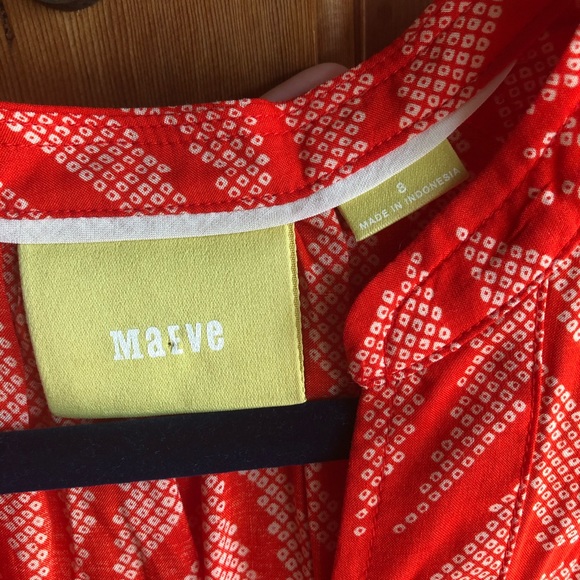 Anthro Maeve Orange geometric print tank size 8 - Picture 4 of 6